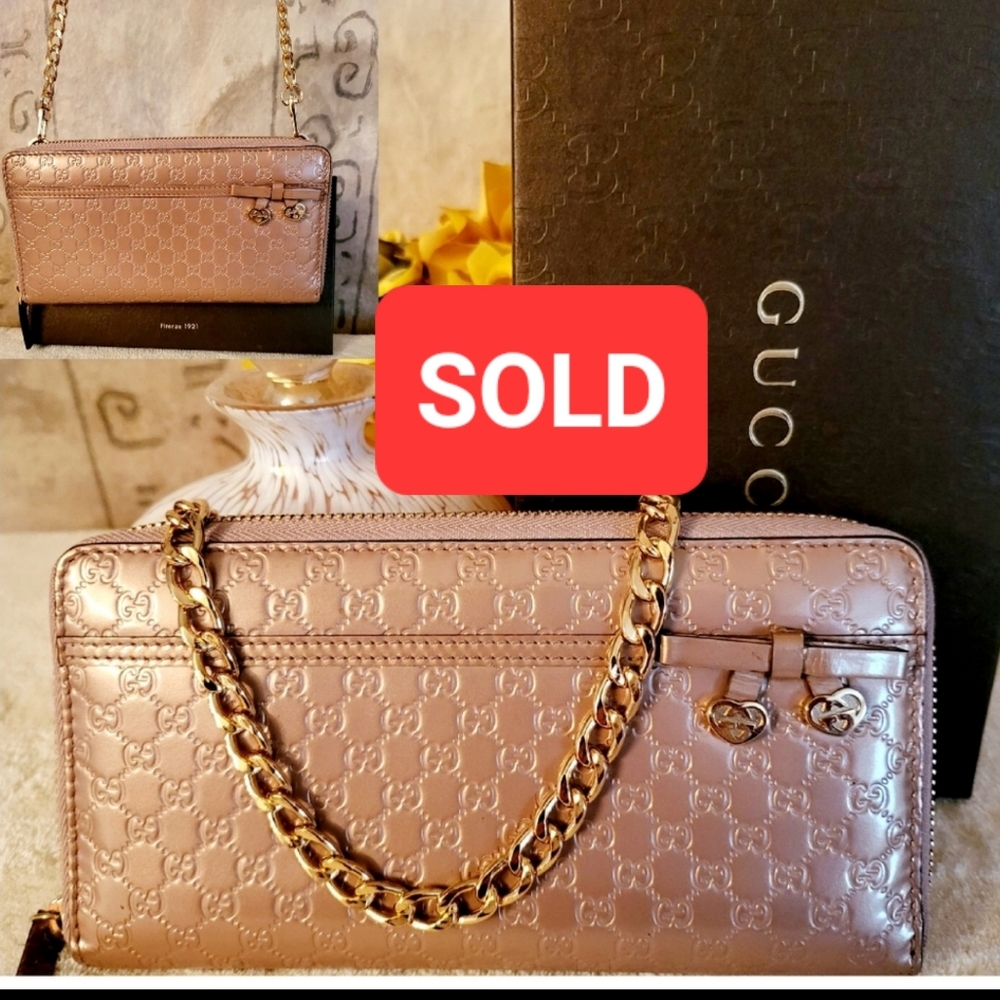 Authentic GUCCI GG Logo Enamel Patent Leather Zippy Around Long Wallet